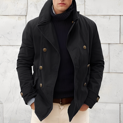 Men’s Wool Blend Peacoat Jacket for Winter