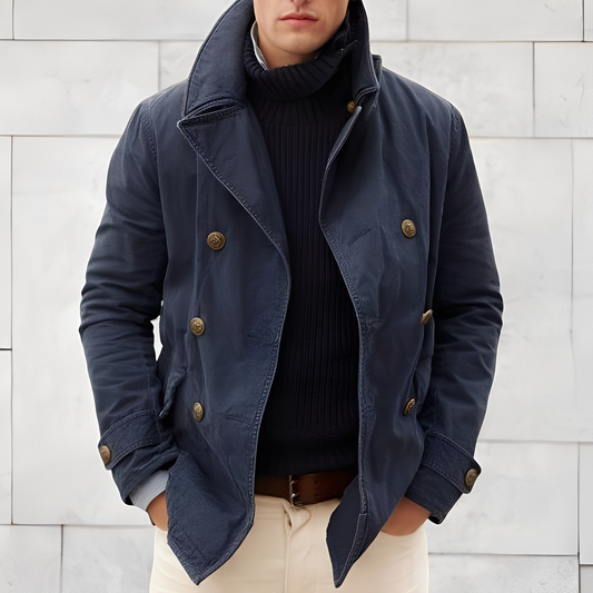 Men’s Wool Blend Peacoat Jacket for Winter