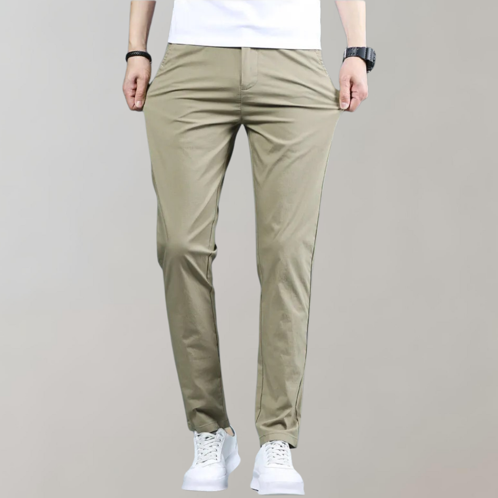 Men’s Straight-Leg Trousers With Side Pockets and Belt Loops