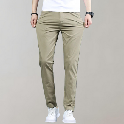 Men’s Straight-Leg Trousers With Side Pockets and Belt Loops
