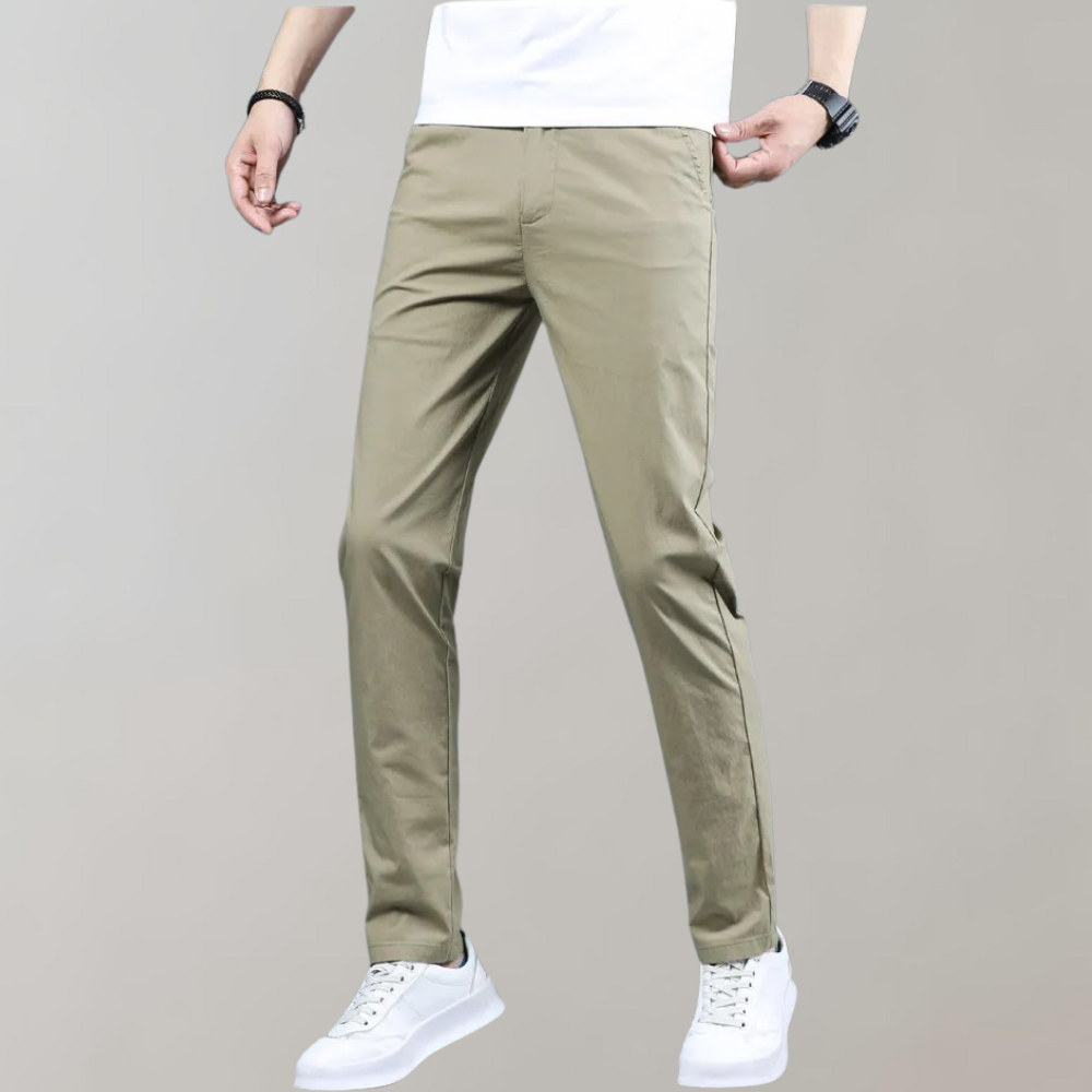 Men’s Straight-Leg Trousers With Side Pockets and Belt Loops