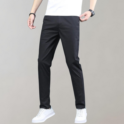 Men’s Straight-Leg Trousers With Side Pockets and Belt Loops
