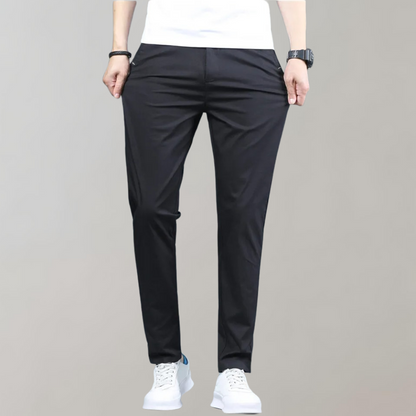 Men’s Straight-Leg Trousers With Side Pockets and Belt Loops