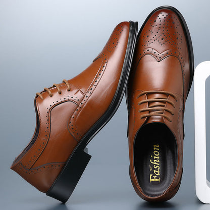 Men's Classic Oxford Dress Shoes with Brogue Detailing
