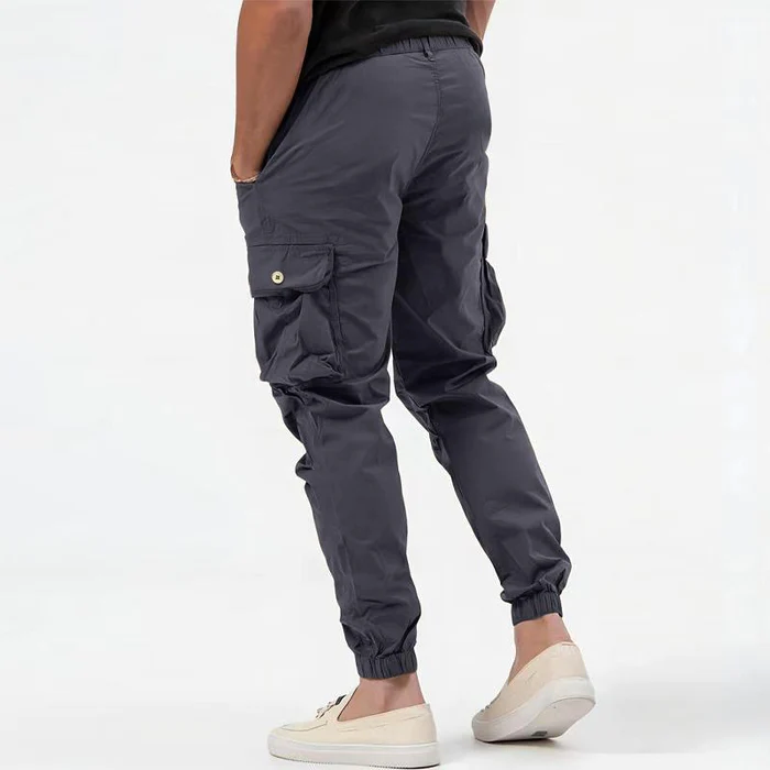 Men’s Cargo Trousers With Side Cargo Pockets and Elasticated Cuffs