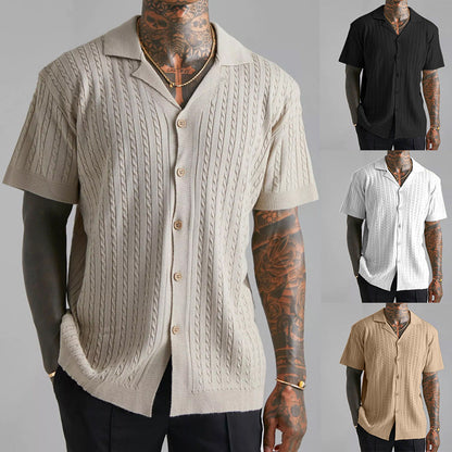 Harbor Men's Casual Shirt - Relaxed Fit Short Sleeve Button-Up with Premium Cotton
