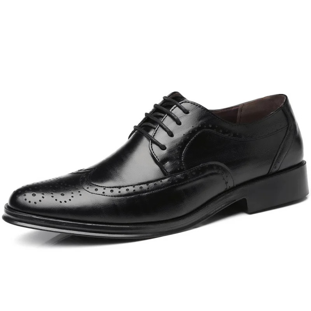 Men's Classic Oxford Dress Shoes with Brogue Detailing