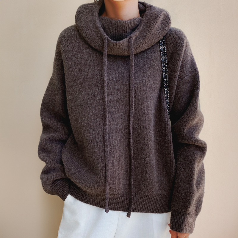 Women’s Knit Hoodie in Wool Blend for Winter