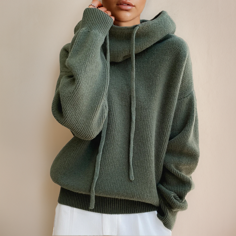Women’s Knit Hoodie in Wool Blend for Winter