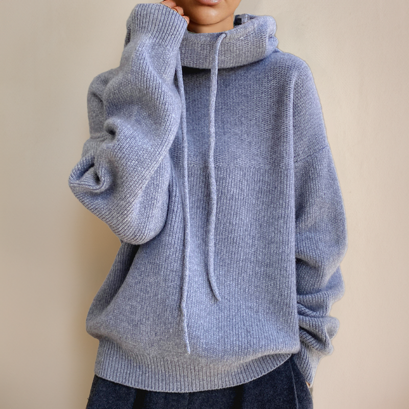 Women’s Knit Hoodie in Wool Blend for Winter