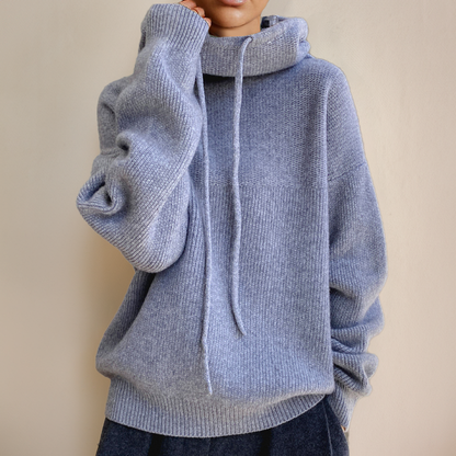 Women’s Knit Hoodie in Wool Blend for Winter